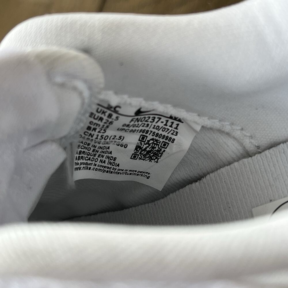 Nike Force 1 Low EasyOn PS White Sneakers US 9C Unisex Kids FN0237-111 Excellent - Picture 10 of 11